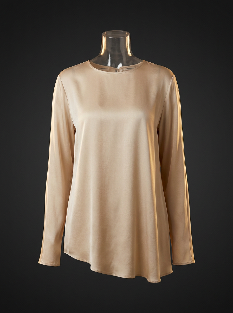 Blusa de Cetim Manga Longa