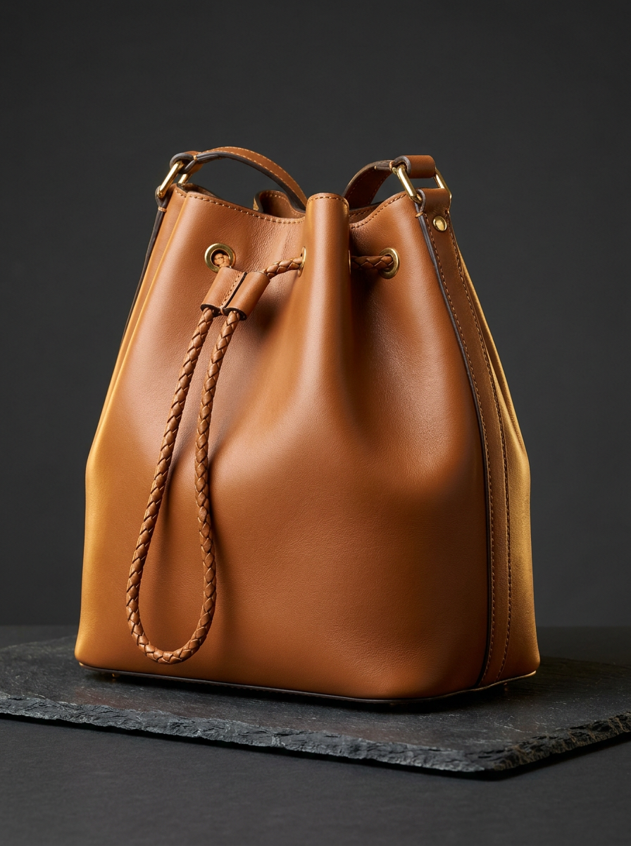 Bolsa Bucket de Couro