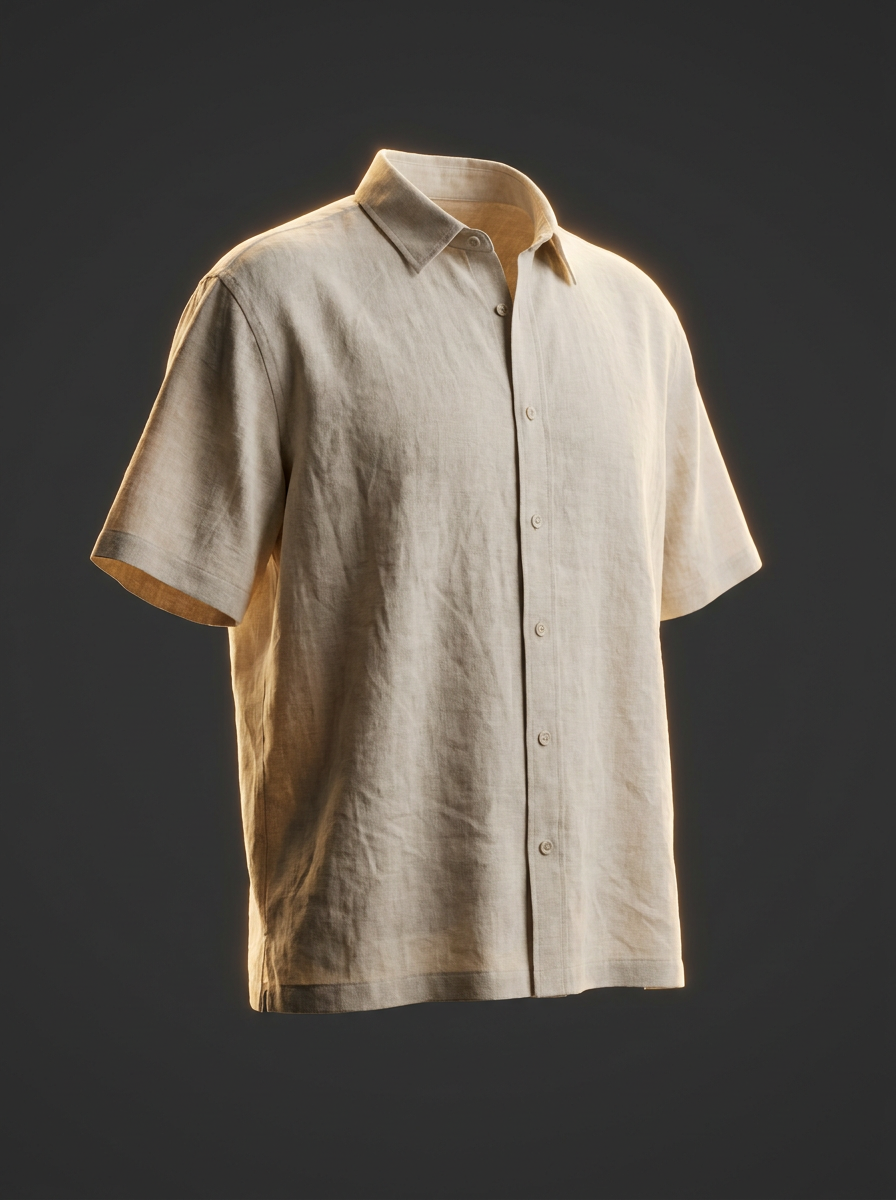 Camisa Linho Manga Curta
