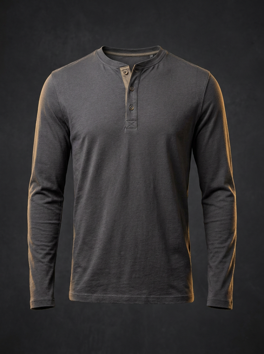 Camiseta Henley Manga Longa