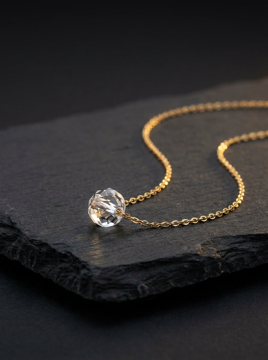 Colar Solitário Dourado