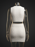Conjunto Cropped + Saia Tricot