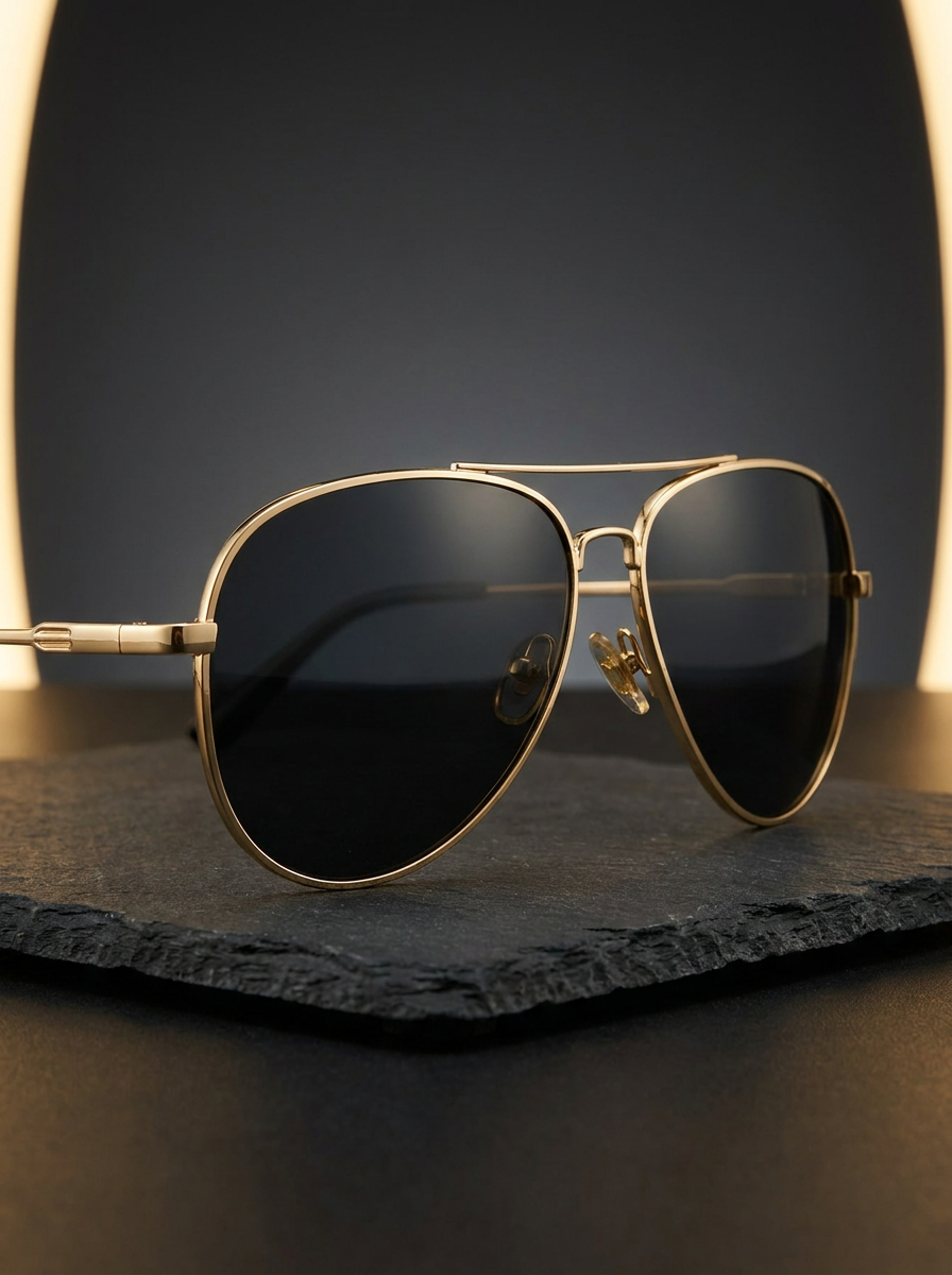 Óculos Aviador Dourado