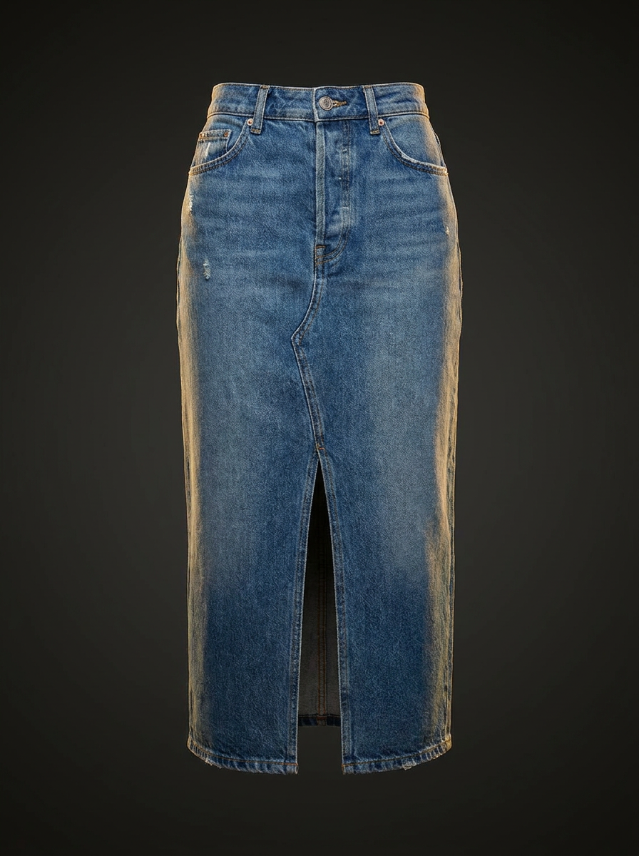 Saia Jeans Midi