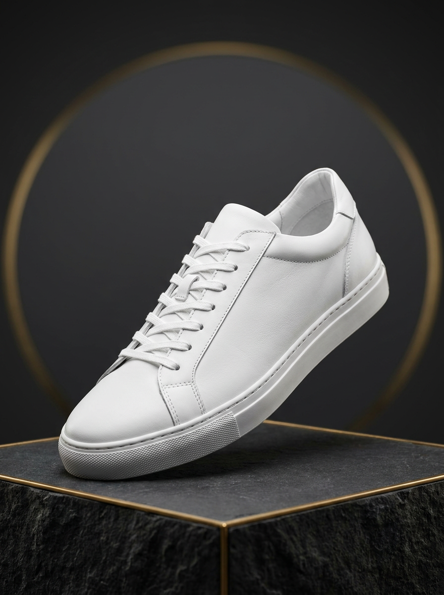 Tênis Casual de Couro Branco
